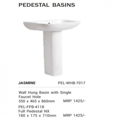Jasmine White Basin With Pedestal
